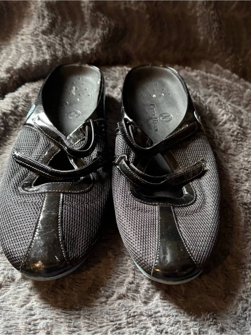 Cole Haan Black Women's Slip-On Loafers with Decorative Straps